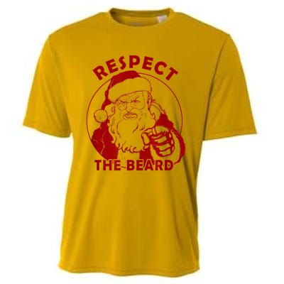 Respect The Beard Santa Claus Funny Christmas Cooling Performance Crew T-Shirt