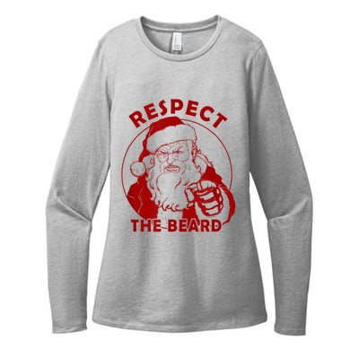 Respect The Beard Santa Claus Funny Christmas Womens CVC Long Sleeve Shirt