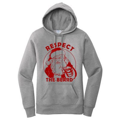 Respect The Beard Santa Claus Funny Christmas Women's Pullover Hoodie