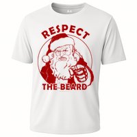 Respect The Beard Santa Claus Funny Christmas Cooling Performance Crew T-Shirt