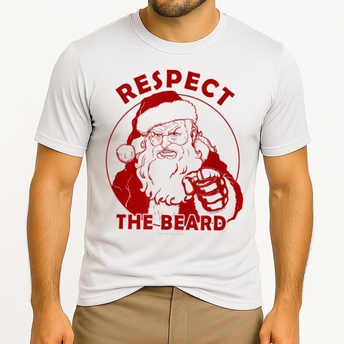 Respect The Beard Santa Claus Funny Christmas Cooling Performance Crew T-Shirt