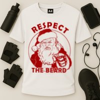 Respect The Beard Santa Claus Funny Christmas Cooling Performance Crew T-Shirt