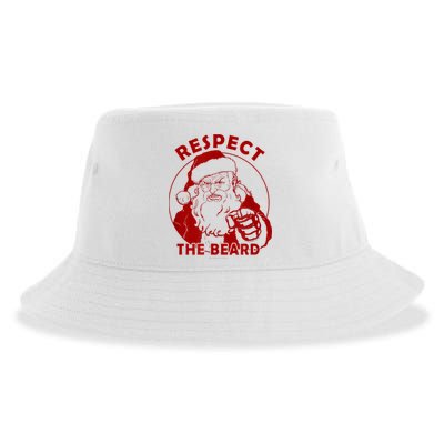 Respect The Beard Santa Claus Funny Christmas Sustainable Bucket Hat