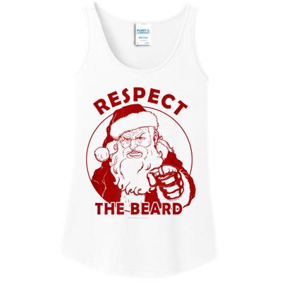 Respect The Beard Santa Claus Funny Christmas Ladies Essential Tank