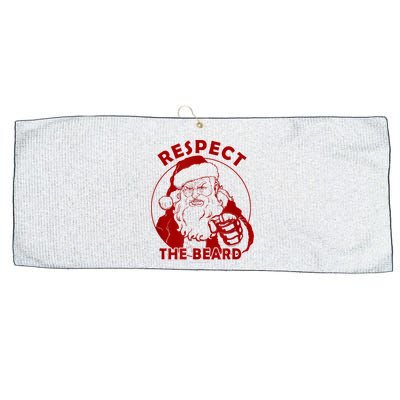 Respect The Beard Santa Claus Funny Christmas Large Microfiber Waffle Golf Towel