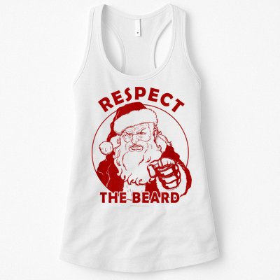 Respect The Beard Santa Claus Funny Christmas Womens Tank Top