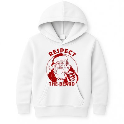Respect The Beard Santa Claus Funny Christmas Kids Hoodie