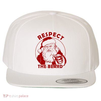 Respect The Beard Santa Claus Funny Christmas Wool Snapback Cap