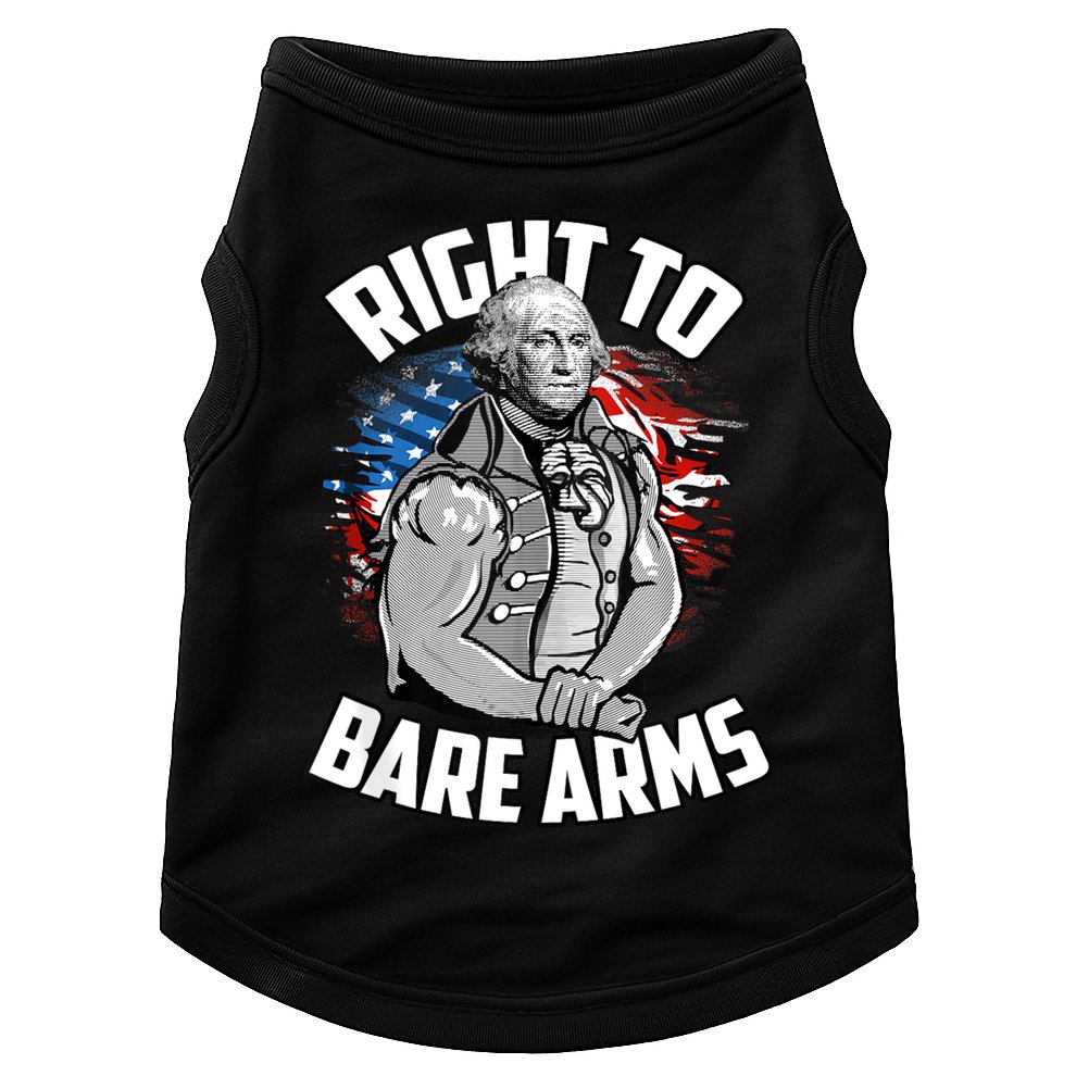 Right To Bare Arms 4th Of July Funny Gym Workout Doggie Tank