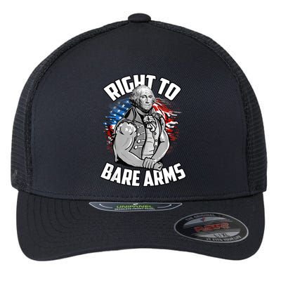 Right To Bare Arms 4th Of July Funny Gym Workout Flexfit Unipanel Trucker Cap