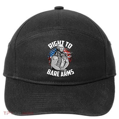 Right To Bare Arms 4th Of July Funny Gym Workout 7-Panel Snapback Hat