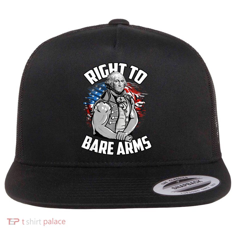 Right To Bare Arms 4th Of July Funny Gym Workout Flatbill Hat