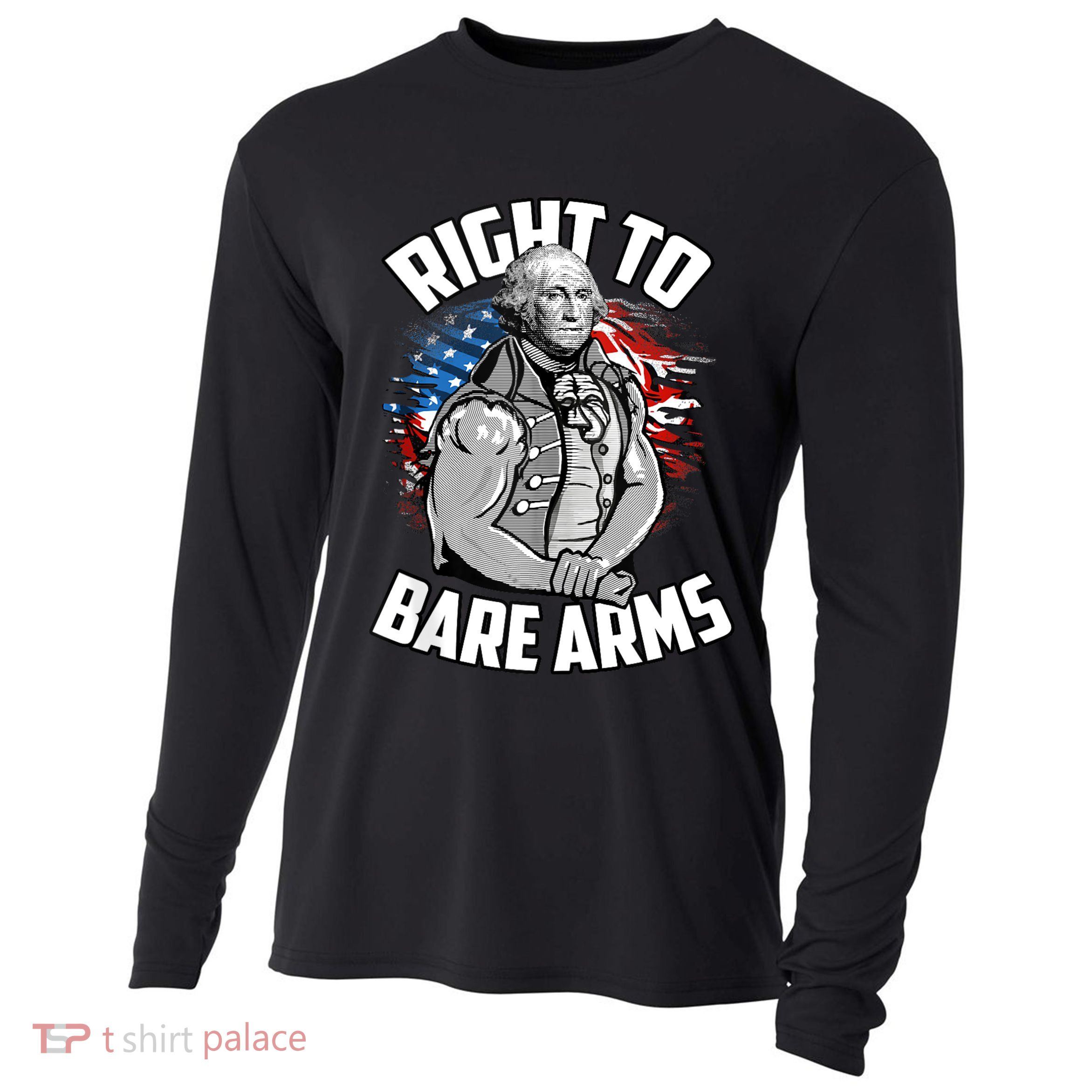 Right To Bare Arms 4th Of July Funny Gym Workout Cooling Performance Long Sleeve Crew