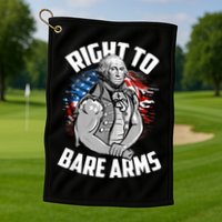 Right To Bare Arms 4th Of July Funny Gym Workout Golf Towel