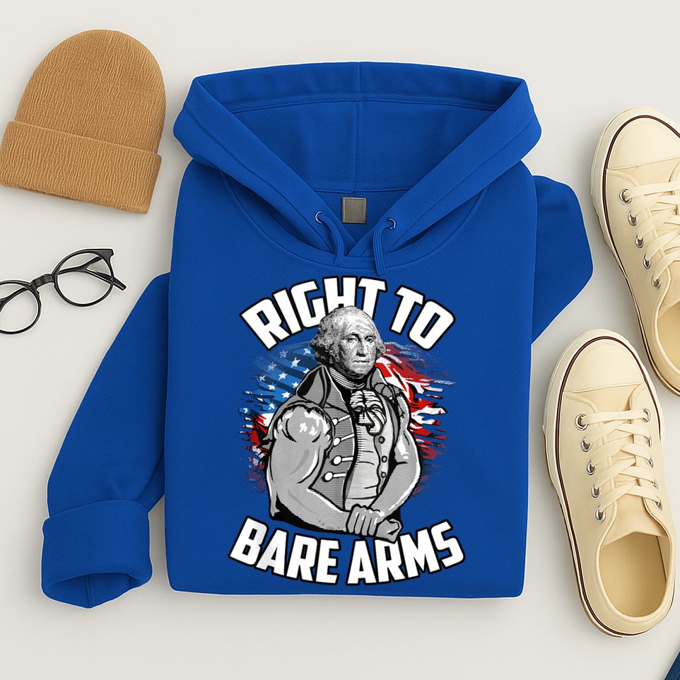 Right To Bare Arms 4th Of July Funny Gym Workout Hoodie