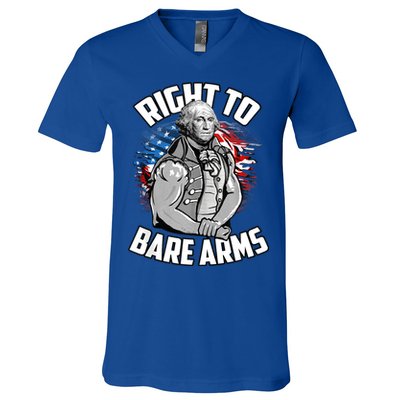Right To Bare Arms 4th Of July Funny Gym Workout V-Neck T-Shirt