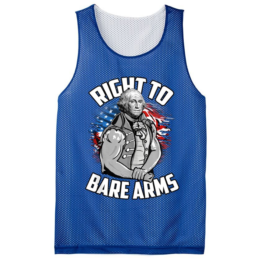 Right To Bare Arms 4th Of July Funny Gym Workout Mesh Reversible Basketball Jersey Tank