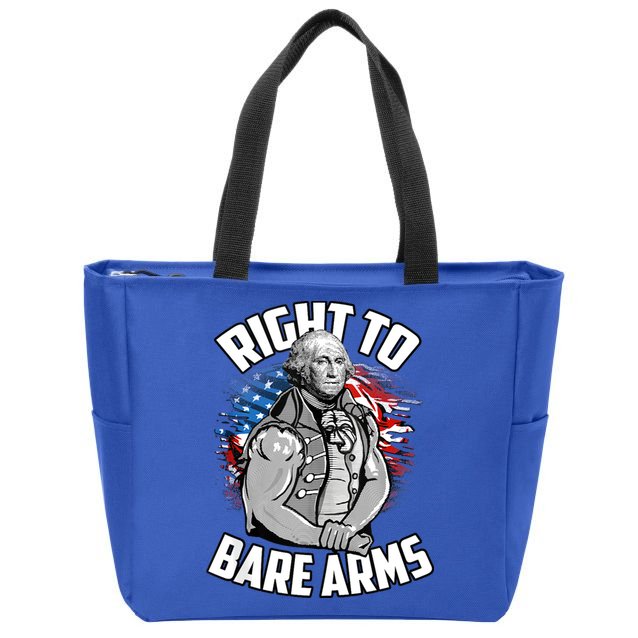 Right To Bare Arms 4th Of July Funny Gym Workout Zip Tote Bag