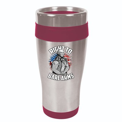 Right To Bare Arms 4th Of July Funny Gym Workout 16oz Travel Tumbler