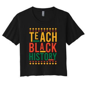 Retro Teach Black History Month Gift Women's Crop Top Tee