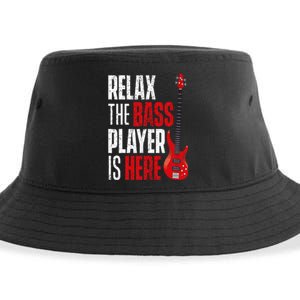 Relax The Bass Player Is Here Bassist Guitarist Musician Sustainable Bucket Hat