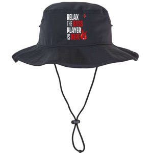 Relax The Bass Player Is Here Bassist Guitarist Musician Legacy Cool Fit Booney Bucket Hat