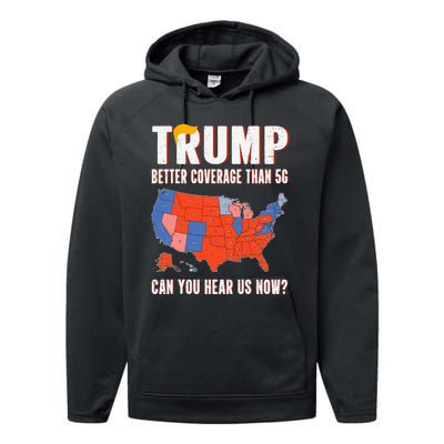 Retro Trump Better Coverage Than 5g Can You Hear Us Now Performance Fleece Hoodie