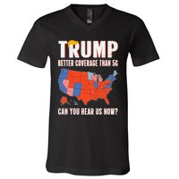 Retro Trump Better Coverage Than 5g Can You Hear Us Now V-Neck T-Shirt