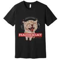 Radiocat The Bends Funny Music Cat Meme Cat Mom Cat Lover Premium T-Shirt