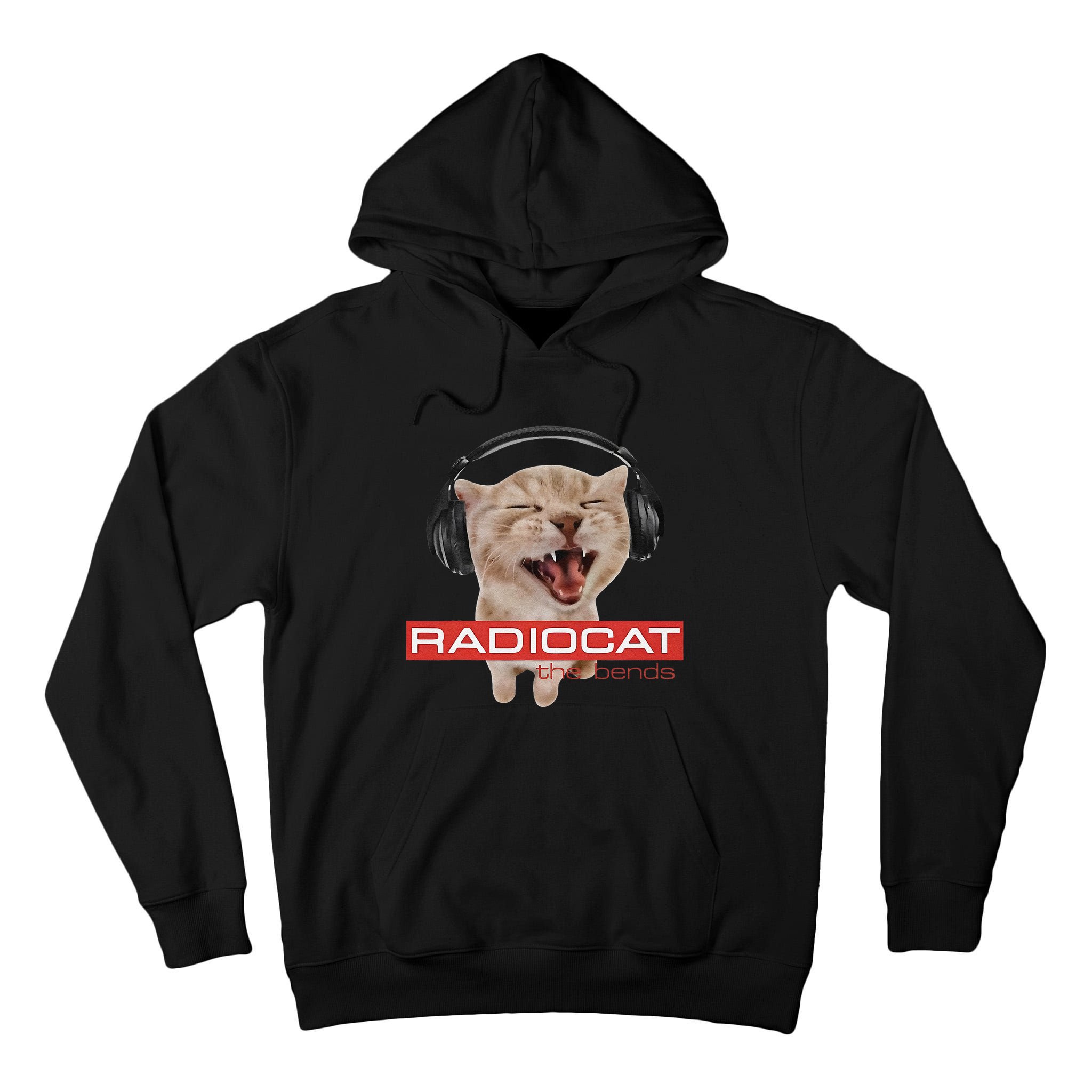 Radiocat The Bends Funny Music Cat Meme Cat Mom Cat Lover Tall Hoodie
