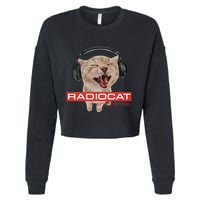 Radiocat The Bends Funny Music Cat Meme Cat Mom Cat Lover Cropped Pullover Crew
