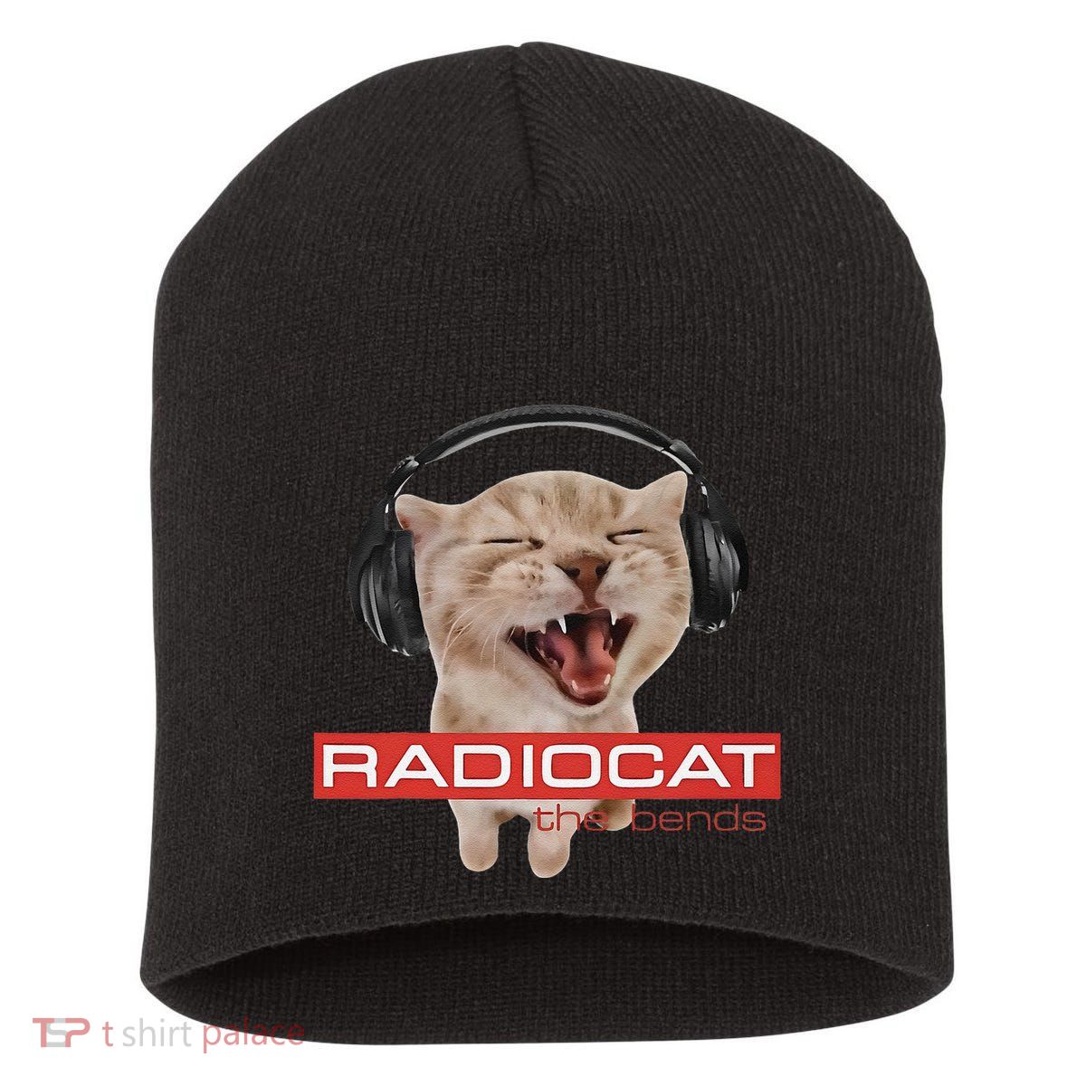 Radiocat The Bends Funny Music Cat Meme Cat Mom Cat Lover Short Acrylic Beanie
