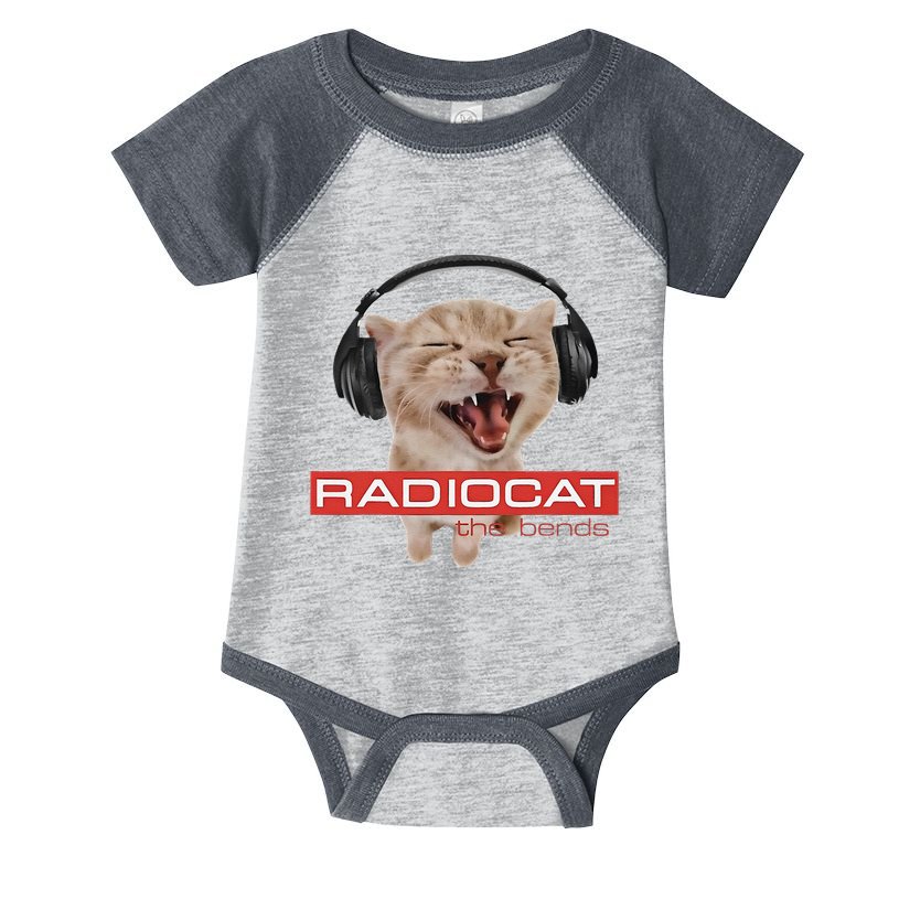 Radiocat The Bends Funny Music Cat Meme Cat Mom Cat Lover Infant Baby Jersey Bodysuit