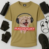 Radiocat The Bends Funny Music Cat Meme Cat Mom Cat Lover Cooling Performance Crew T-Shirt