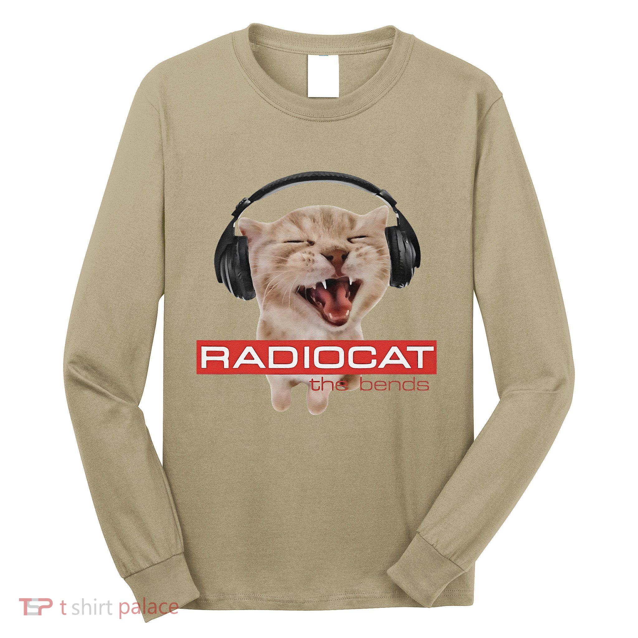 Radiocat The Bends Funny Music Cat Meme Cat Mom Cat Lover Long Sleeve Shirt