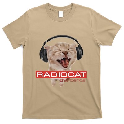 Radiocat The Bends Funny Music Cat Meme Cat Mom Cat Lover T-Shirt