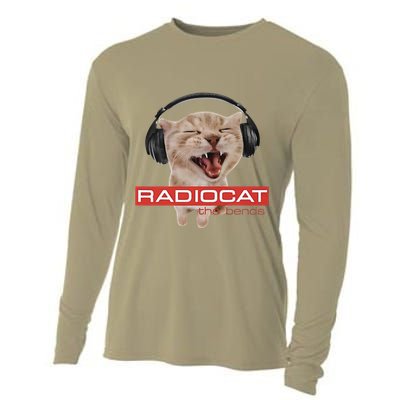 Radiocat The Bends Funny Music Cat Meme Cat Mom Cat Lover Cooling Performance Long Sleeve Crew