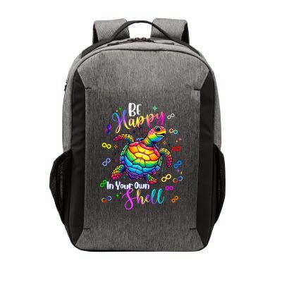 Rainbow Turtle Be Happy In Your Own Shell Autism Awareness Vector Backpack