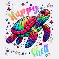 Rainbow Turtle Be Happy In Your Own Shell Autism Awareness Flat Bill Trucker Hat
