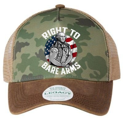 Right To Bare Arms 4th Of July Funny Gym George Washington Legacy Tie Dye Trucker Hat
