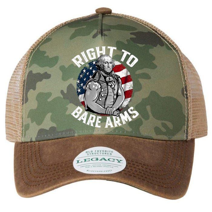 Right To Bare Arms 4th Of July Funny Gym George Washington Legacy Tie Dye Trucker Hat
