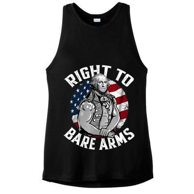 Right To Bare Arms 4th Of July Funny Gym George Washington Ladies PosiCharge Tri-Blend Wicking Tank