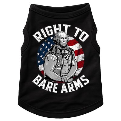Right To Bare Arms 4th Of July Funny Gym George Washington Doggie Tank