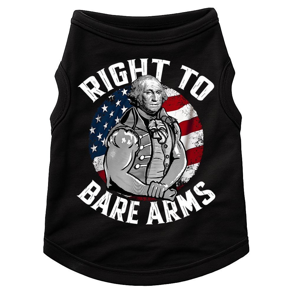 Right To Bare Arms 4th Of July Funny Gym George Washington Doggie Tank