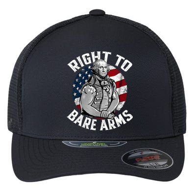 Right To Bare Arms 4th Of July Funny Gym George Washington Flexfit Unipanel Trucker Cap