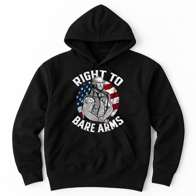 Right To Bare Arms 4th Of July Funny Gym George Washington Hoodie