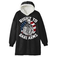Right To Bare Arms 4th Of July Funny Gym George Washington Hooded Wearable Blanket