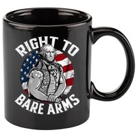 Right To Bare Arms 4th Of July Funny Gym George Washington 11oz C Handle Ceramic Mug