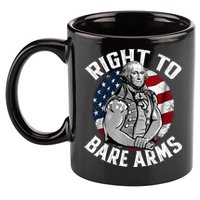 Right To Bare Arms 4th Of July Funny Gym George Washington 11oz C Handle Ceramic Mug