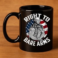 Right To Bare Arms 4th Of July Funny Gym George Washington 11oz C Handle Ceramic Mug